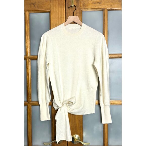 ULLA JOHNSON Tatiana Merino Wool Tie Waist Sweater - Picture 1 of 9